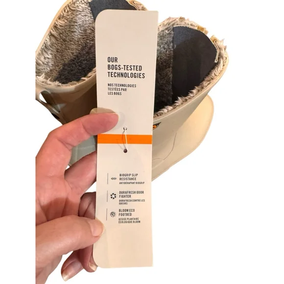 Women's Bogs Beige Black Winter Rain Boots US 11 - Picture 7 of 10